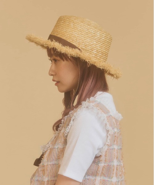 kaorinomori（カオリノモリ）の「kaorinomori エピハット / カオリノモリ（ハット・レディース・ピンク/ブラウン・M/57.5cm）」の5枚目の写真