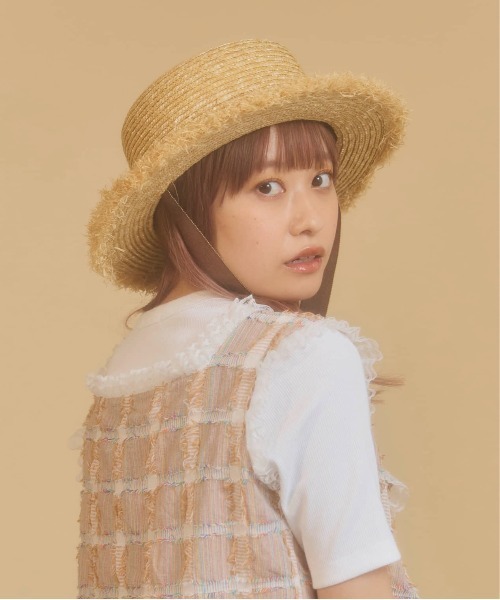 kaorinomori（カオリノモリ）の「kaorinomori エピハット / カオリノモリ（ハット・レディース・ピンク/ブラウン・M/57.5cm）」の7枚目の写真