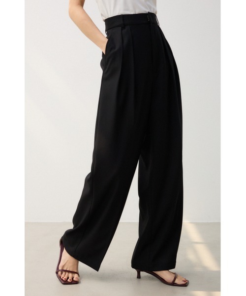 crie conforto（クリーコンフォルト）の「2タックワイドパンツ（スラックス・レディース・ブラック/ベージュ・SMALL/MEDIUM）」の7枚目の写真