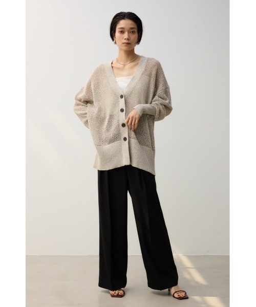 crie conforto（クリーコンフォルト）の「2タックワイドパンツ（スラックス・レディース・ブラック/ベージュ・SMALL/MEDIUM）」の8枚目の写真