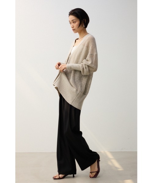 crie conforto（クリーコンフォルト）の「2タックワイドパンツ（スラックス・レディース・ブラック/ベージュ・SMALL/MEDIUM）」の9枚目の写真