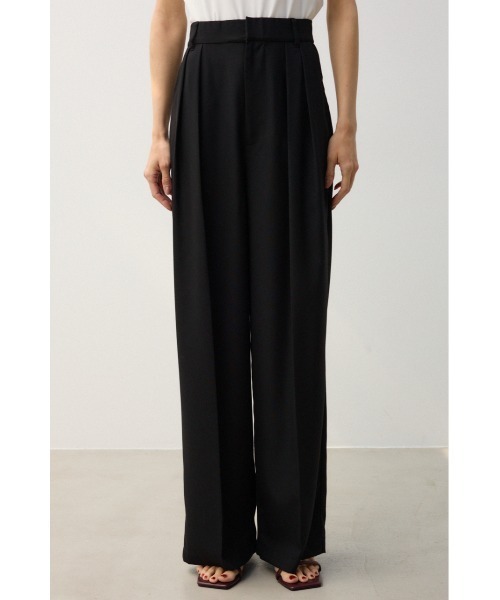 crie conforto（クリーコンフォルト）の「2タックワイドパンツ（スラックス・レディース・ブラック/ベージュ・SMALL/MEDIUM）」の10枚目の写真