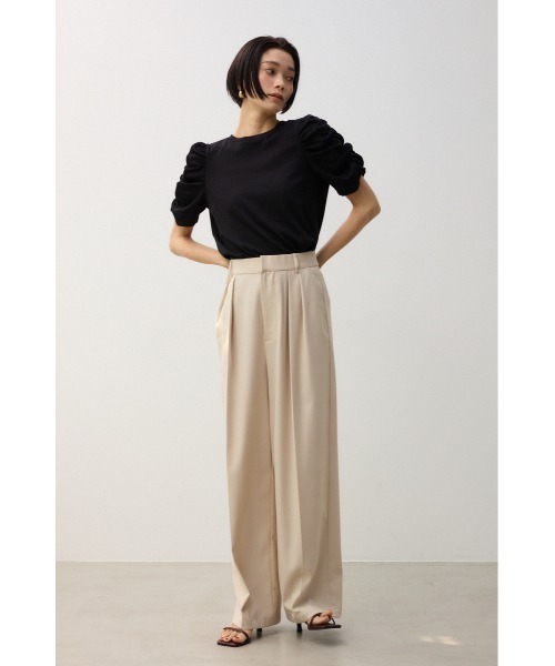 crie conforto（クリーコンフォルト）の「2タックワイドパンツ（スラックス・レディース・ブラック/ベージュ・SMALL/MEDIUM）」の19枚目の写真