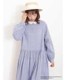 Samansa Mos2 | 【Alice×SamansaMos2】綿麻クレリックワンピース(ワンピース)