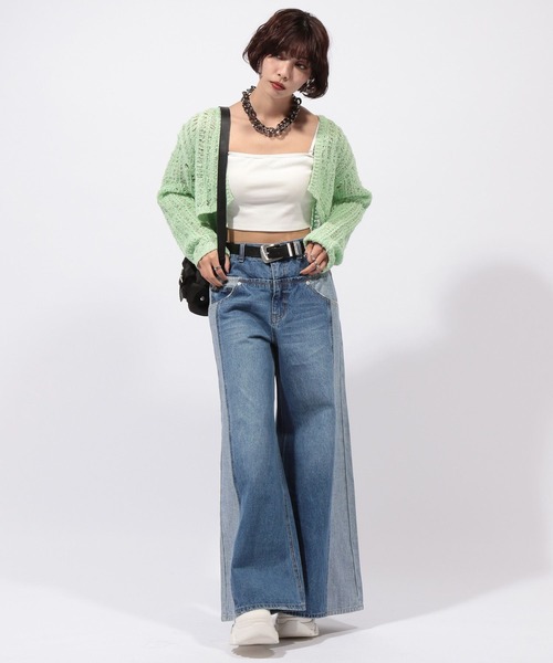 PAGEBOY（ページボーイ）の「スパンコールメッシュカーディガン（カーディガン/ボレロ・レディース・ブラック/ホワイト/ライム・FREE）」の19枚目の写真