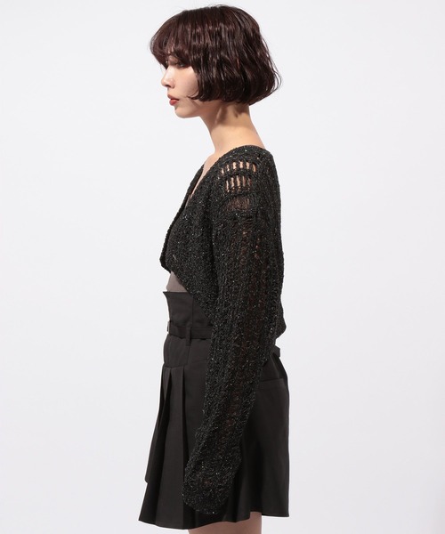 PAGEBOY（ページボーイ）の「スパンコールメッシュカーディガン（カーディガン/ボレロ・レディース・ブラック/ホワイト/ライム・FREE）」の22枚目の写真
