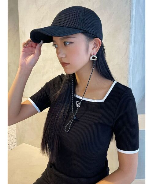 EMODA（エモダ）の「MESH STRAP CAP（キャップ・レディース・グレー/ブラック・FREE）」の7枚目の写真
