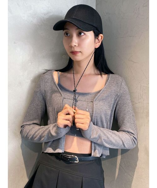 EMODA（エモダ）の「MESH STRAP CAP（キャップ・レディース・グレー/ブラック・FREE）」の10枚目の写真