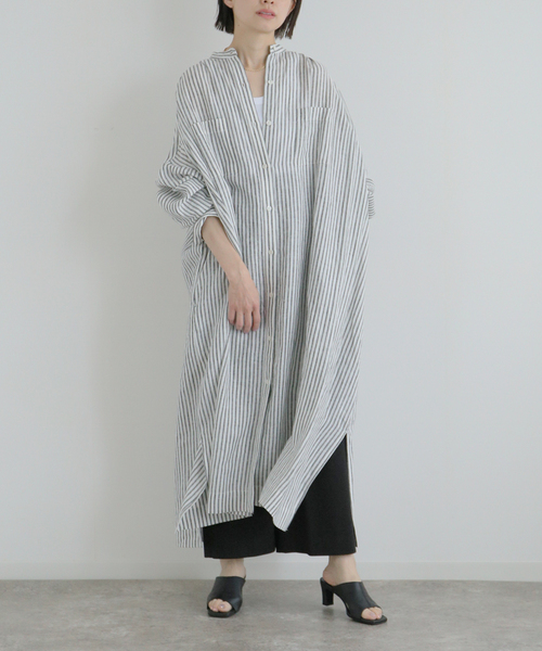 JOURNAL STANDARD(ジャーナルスタンダード)の「ゼフィールリネンギャザーワンピース(ワンピース・レディース・ブラック/ブラック系その他/レッド・FREE)」の8枚目の写真