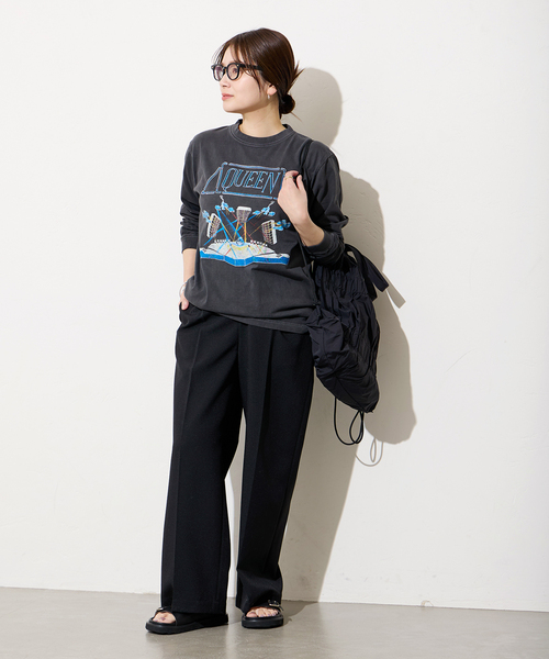 JOURNAL STANDARD（ジャーナルスタンダード）の「ROCK ロングスリーブTシャツ（Tシャツ/カットソー・レディース・ブラック系その他/ブラック/ホワイト系その他・FREE）」の5枚目の写真