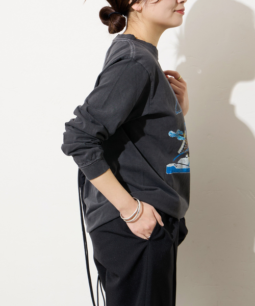 JOURNAL STANDARD（ジャーナルスタンダード）の「ROCK ロングスリーブTシャツ（Tシャツ/カットソー・レディース・ブラック系その他/ブラック/ホワイト系その他・FREE）」の8枚目の写真