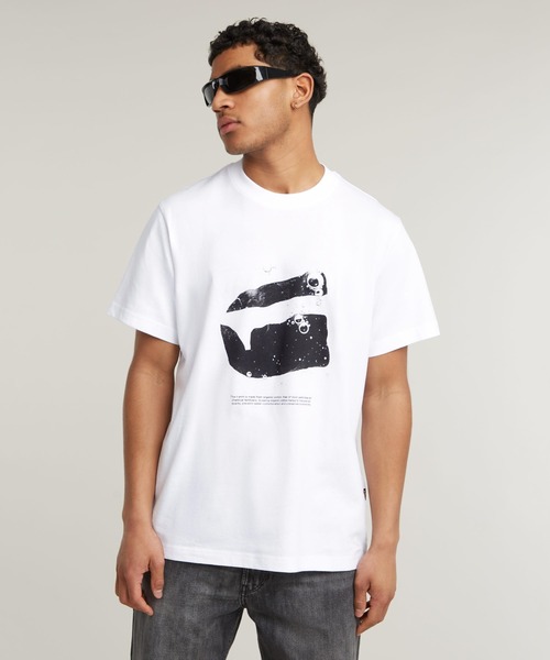 G-STAR（ジースター）の「WATER BURGER LOOSE T-SHIRT/ルーズグラフィックプリントロゴT（Tシャツ/カットソー・メンズ・ホワイト/ダークブラック・X-LARGE/SMALL/MEDIUM/LARGE/X-SMALL）」の3枚目の写真