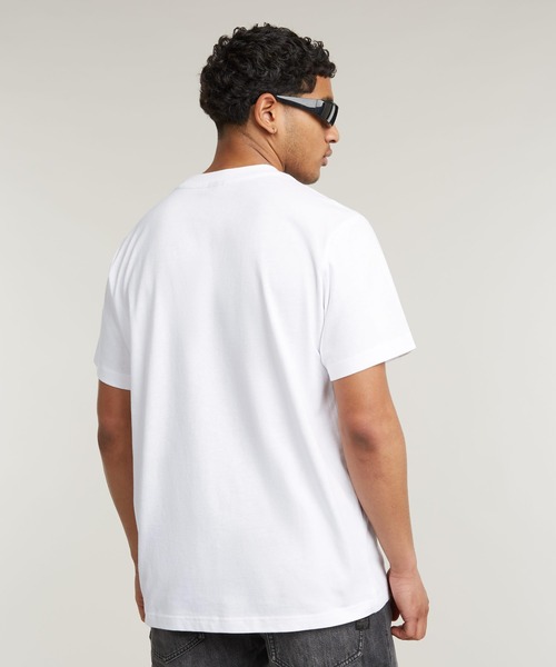 G-STAR（ジースター）の「WATER BURGER LOOSE T-SHIRT/ルーズグラフィックプリントロゴT（Tシャツ/カットソー・メンズ・ホワイト/ダークブラック・X-LARGE/SMALL/MEDIUM/LARGE/X-SMALL）」の4枚目の写真