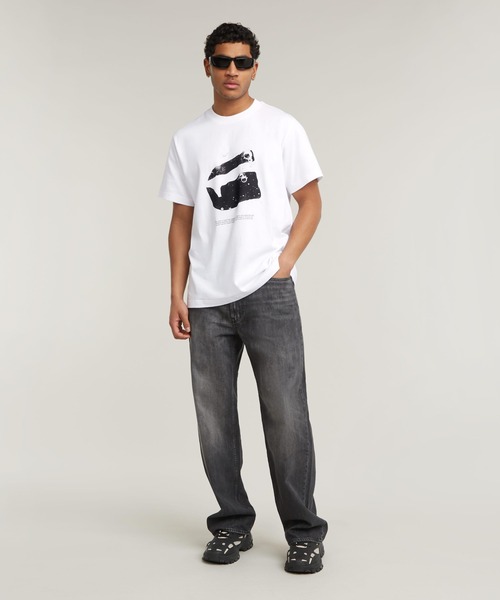 G-STAR（ジースター）の「WATER BURGER LOOSE T-SHIRT/ルーズグラフィックプリントロゴT（Tシャツ/カットソー・メンズ・ホワイト/ダークブラック・X-LARGE/SMALL/MEDIUM/LARGE/X-SMALL）」の5枚目の写真