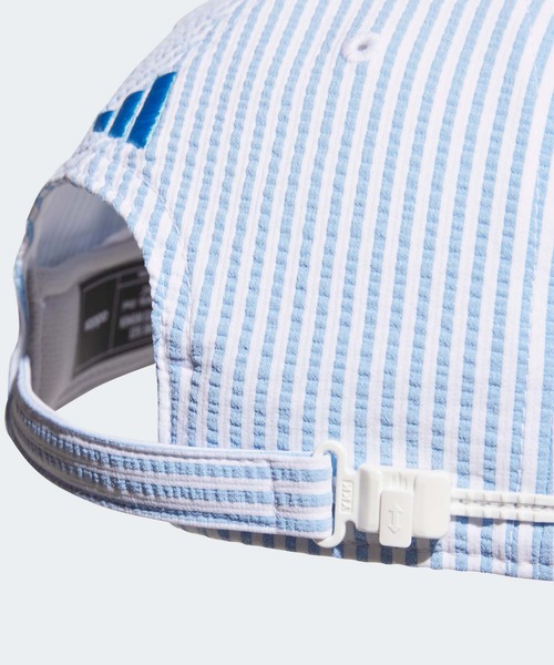 adidas(アディダス)の「シアサッカー キャップ【adidas Golf/アディダスゴルフ】(キャップ・レディース・ホワイト×グレー/スカイブルー・MEDIUM)」の8枚目の写真