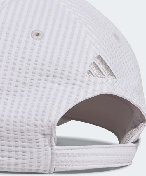 adidas(アディダス)の「シアサッカー キャップ【adidas Golf/アディダスゴルフ】(キャップ・レディース・ホワイト×グレー/スカイブルー・MEDIUM)」の4枚目の写真