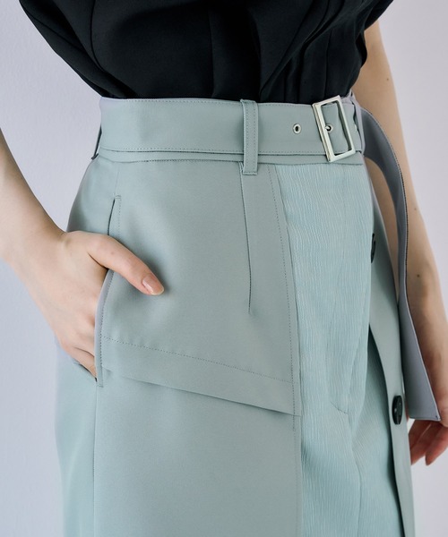 UNITED TOKYO（ユナイテッドトウキョウ）の「カバーシェイプアシメスカート｜細見え/ウォッシャブル/防シワ/オフィスカジュアル/春服（スカート・レディース・グレー/ブルー/ブラック・1/2/3）」の9枚目の写真