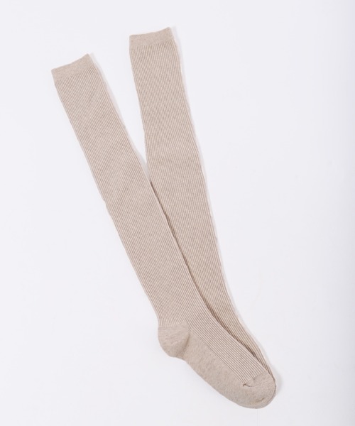 PHILLY(フィリー)の「【PHILLY】リブニーハイソックス(ソックス/靴下・レディース・グレー/ベージュ/ホワイト・FREE)」の3枚目の写真