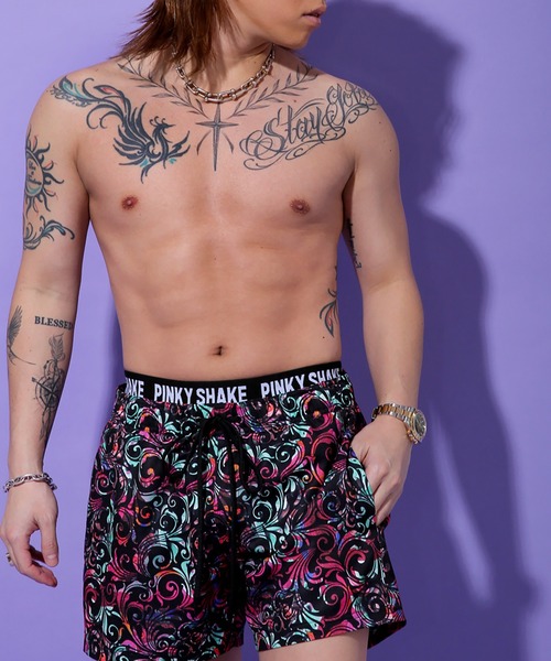 PINKY SHAKE（ピンキーシェイク）の「BIZEN×PINKY 般若pattern shorts