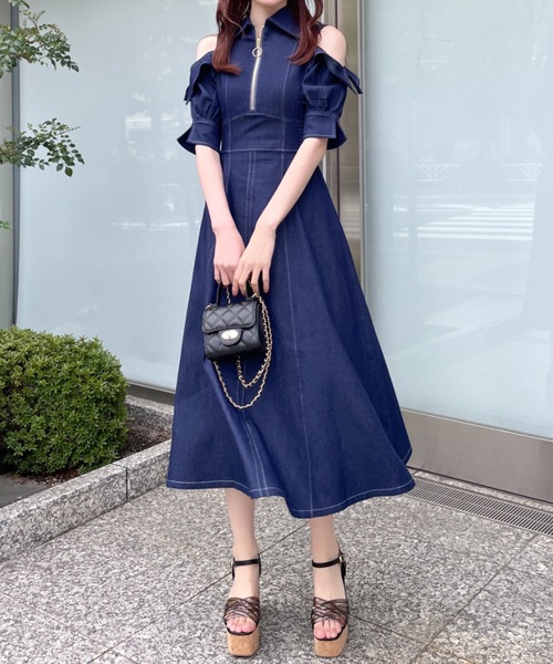 TORTE（トルテ）の「フロントジップシャツワンピース（ワンピース・レディース・ライトブルー/ホワイト系その他/ダークブルー/ブラック/チャコールグレー・FREE）」の21枚目の写真