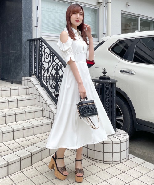 シクラス　シャツワンピース ARCHIVE SALE】シルク ストライプシャツワンピース（ワンピース