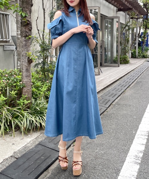 Nissy ブランド naptime コーデュロイシャツワンピースBLUE Naptime コーデュロイシャツワンピース