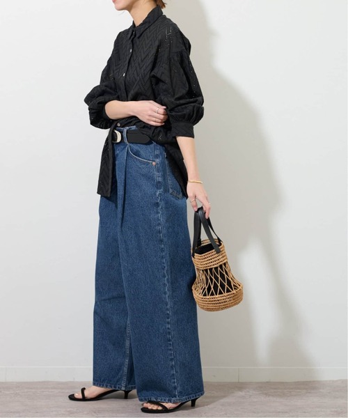 JOURNAL STANDARD relume（ジャーナルスタンダード　レリューム）の「《追加2》タックデニムワイドレッグ（デニムパンツ・レディース・ホワイト/ブルー系その他・38/36）」の14枚目の写真