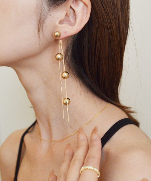 styiro(スタイロ)の「ニッケルフリー 2way パール・メタルパールピアス(ピアス(両耳用)・レディース・シルバー/ゴールド/ホワイト系その他・FREE)」の3枚目の写真