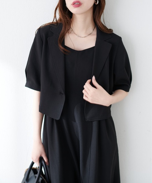 natural couture(ナチュラルクチュール)の「【WEB限定】ショートジャケット×ジャンスカSET(ワンピース・レディース・ブラック/サックスブルー/ライトベージュ/レッド系その他・LARGE/MEDIUM)」の8枚目の写真