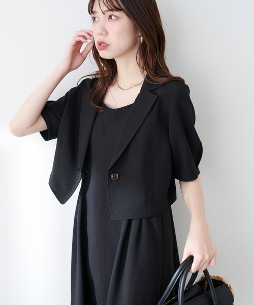natural couture(ナチュラルクチュール)の「【WEB限定】ショートジャケット×ジャンスカSET(ワンピース・レディース・ブラック/サックスブルー/ライトベージュ/レッド系その他・LARGE/MEDIUM)」の7枚目の写真