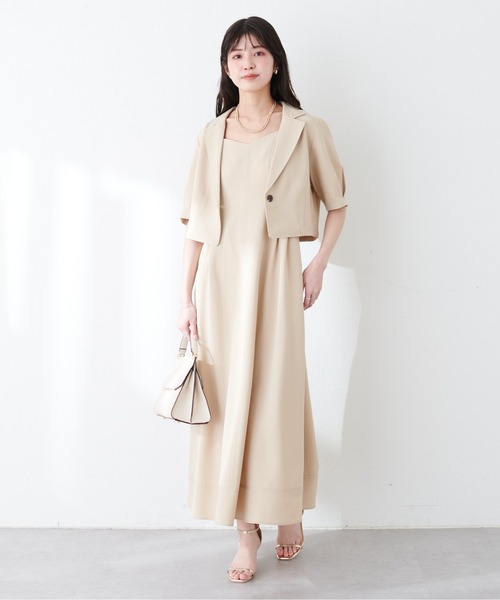 natural couture(ナチュラルクチュール)の「【WEB限定】ショートジャケット×ジャンスカSET(ワンピース・レディース・ブラック/サックスブルー/ライトベージュ/レッド系その他・LARGE/MEDIUM)」の19枚目の写真