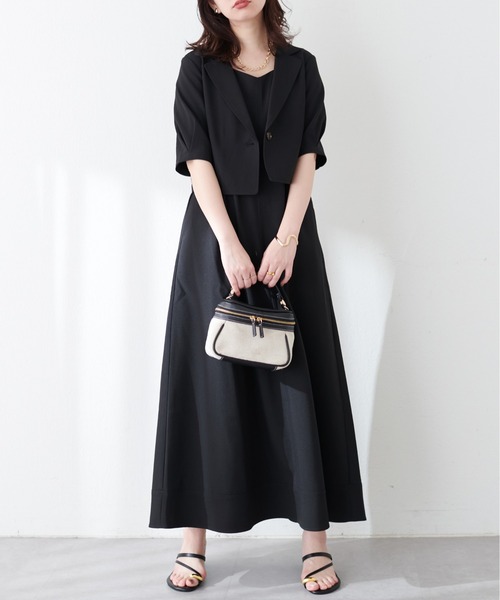 natural couture(ナチュラルクチュール)の「【WEB限定】ショートジャケット×ジャンスカSET(ワンピース・レディース・ブラック/サックスブルー/ライトベージュ/レッド系その他・LARGE/MEDIUM)」の13枚目の写真