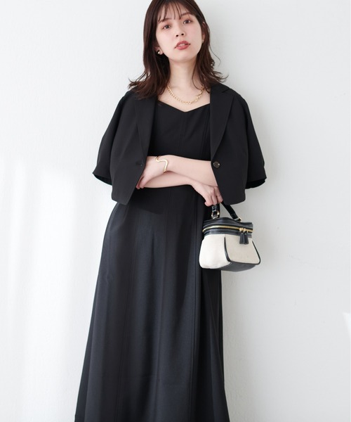 natural couture(ナチュラルクチュール)の「【WEB限定】ショートジャケット×ジャンスカSET(ワンピース・レディース・ブラック/サックスブルー/ライトベージュ/レッド系その他・LARGE/MEDIUM)」の17枚目の写真