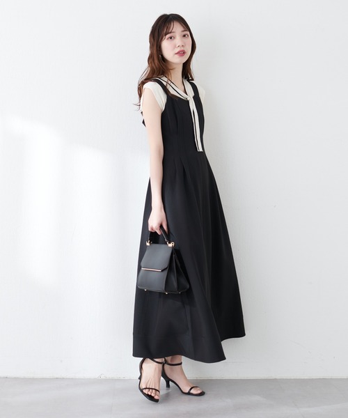 natural couture(ナチュラルクチュール)の「【WEB限定】ショートジャケット×ジャンスカSET(ワンピース・レディース・ブラック/サックスブルー/ライトベージュ/レッド系その他・LARGE/MEDIUM)」の10枚目の写真