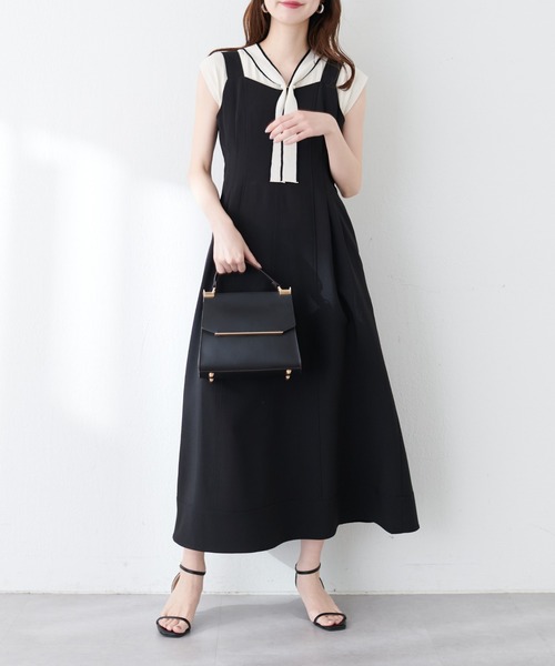 natural couture(ナチュラルクチュール)の「【WEB限定】ショートジャケット×ジャンスカSET(ワンピース・レディース・ブラック/サックスブルー/ライトベージュ/レッド系その他・LARGE/MEDIUM)」の9枚目の写真