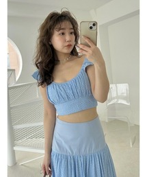 【LILY BROWN Lingerie】コットンレースフリルビスチェ