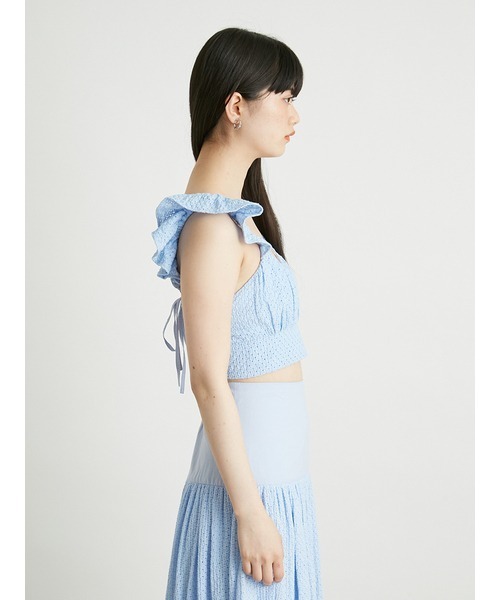 LILY BROWN（リリーブラウン）の「【LILY BROWN Lingerie】コットンレースフリルビスチェ（シャツ/ブラウス・レディース・ブルー/ホワイト・FREE）」の11枚目の写真