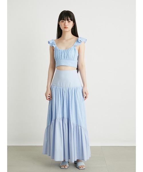 LILY BROWN（リリーブラウン）の「【LILY BROWN Lingerie】コットンレースフリルビスチェ（シャツ/ブラウス・レディース・ブルー/ホワイト・FREE）」の16枚目の写真