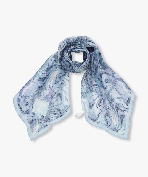 ANNA SUI（アナスイ）の「シルク剣先ナロースカーフ（バンダナ/スカーフ・レディース・ネイビー/ブルー/レモンイエロー/グリーン・FREE）」の3枚目の写真