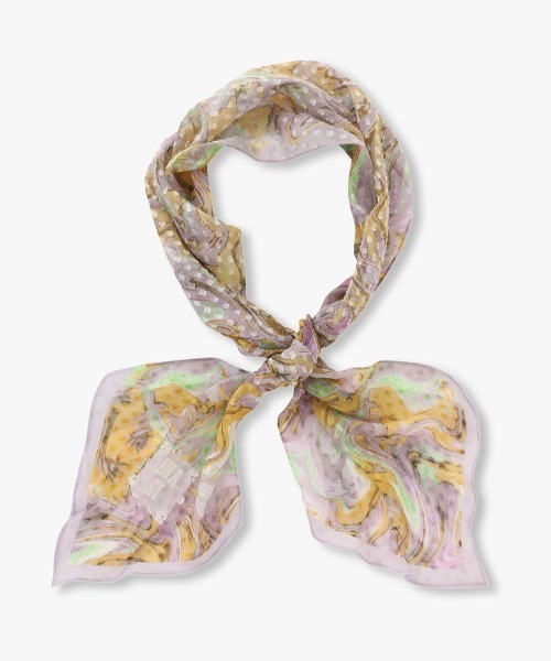 ANNA SUI（アナスイ）の「シルク剣先ナロースカーフ（バンダナ/スカーフ・レディース・ネイビー/ブルー/レモンイエロー/グリーン・FREE）」の7枚目の写真