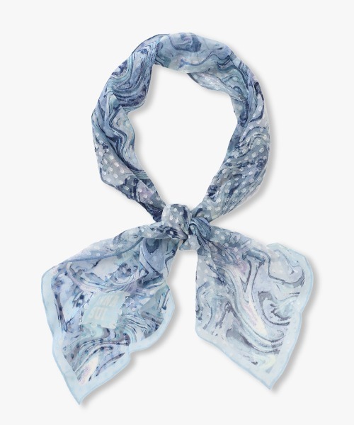 ANNA SUI（アナスイ）の「シルク剣先ナロースカーフ（バンダナ/スカーフ・レディース・ネイビー/ブルー/レモンイエロー/グリーン・FREE）」の11枚目の写真