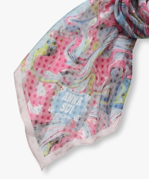 ANNA SUI（アナスイ）の「シルク剣先ナロースカーフ（バンダナ/スカーフ・レディース・ネイビー/ブルー/レモンイエロー/グリーン・FREE）」の12枚目の写真