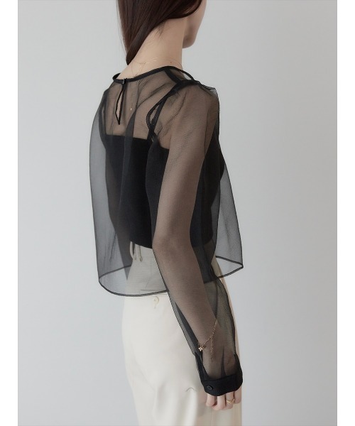 amel（エイメル）の「パフスリーブシアーブラウス/ブラック（シャツ/ブラウス・レディース・ブラック・FREE）」の6枚目の写真