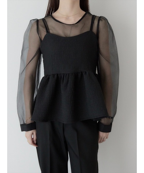 amel（エイメル）の「パフスリーブシアーブラウス/ブラック（シャツ/ブラウス・レディース・ブラック・FREE）」の10枚目の写真