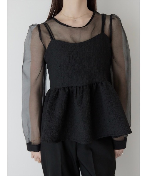 amel（エイメル）の「パフスリーブシアーブラウス/ブラック（シャツ/ブラウス・レディース・ブラック・FREE）」の11枚目の写真