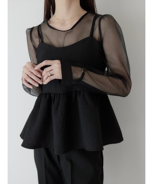 amel（エイメル）の「パフスリーブシアーブラウス/ブラック（シャツ/ブラウス・レディース・ブラック・FREE）」の12枚目の写真