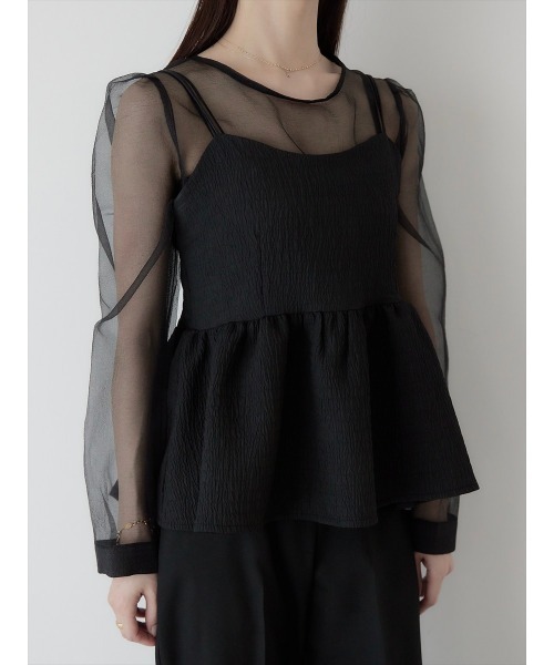 amel（エイメル）の「パフスリーブシアーブラウス/ブラック（シャツ/ブラウス・レディース・ブラック・FREE）」の13枚目の写真