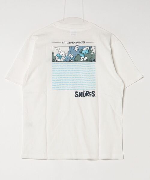 ALWAYS GOOD TIME（オルウェイズグッドタイム）の「【THE SMURFS/スマーフ】天竺クルーネック半袖 ワンポイント刺繍・プリントＴシャツ（Tシャツ/カットソー・メンズ・スミクロ/グリーン/オフホワイト/グレイッシュベージュ・M/L/LL）」の6枚目の写真