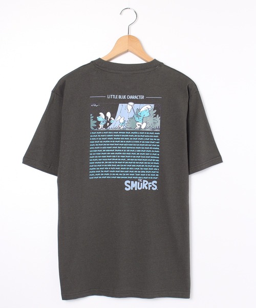 ALWAYS GOOD TIME（オルウェイズグッドタイム）の「【THE SMURFS/スマーフ】天竺クルーネック半袖 ワンポイント刺繍・プリントＴシャツ（Tシャツ/カットソー・メンズ・スミクロ/グリーン/オフホワイト/グレイッシュベージュ・M/L/LL）」の10枚目の写真