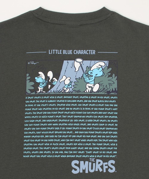 ALWAYS GOOD TIME（オルウェイズグッドタイム）の「【THE SMURFS/スマーフ】天竺クルーネック半袖 ワンポイント刺繍・プリントＴシャツ（Tシャツ/カットソー・メンズ・スミクロ/グリーン/オフホワイト/グレイッシュベージュ・M/L/LL）」の14枚目の写真